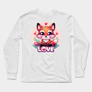 Enchanted Fox Love Charm Sticker Long Sleeve T-Shirt